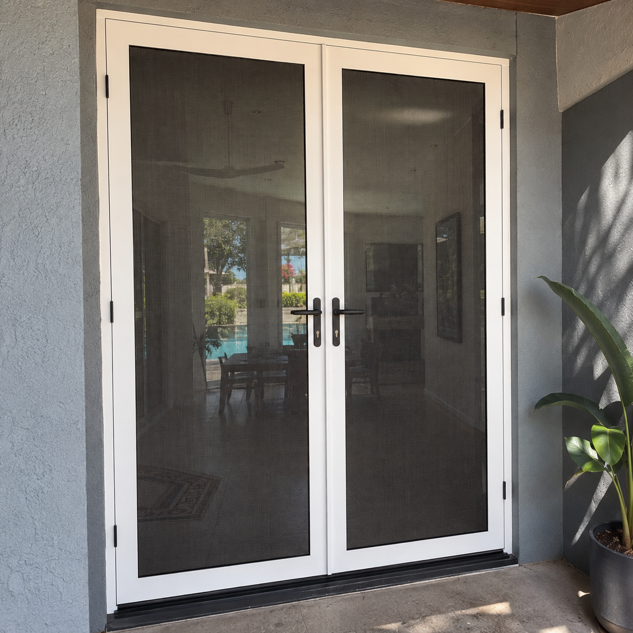 Double French Security Screen Doors