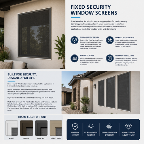 Fixed Security Screen Windows