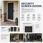 Single Hinged Security Screen Doors